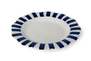 Ceramic Stripe Dinner Plate, Blue- 10 x 10 x 1.25 Inches