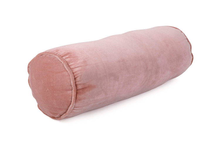 Velvet  Handmade bolster Pillow Pink - 14 x7 Inches