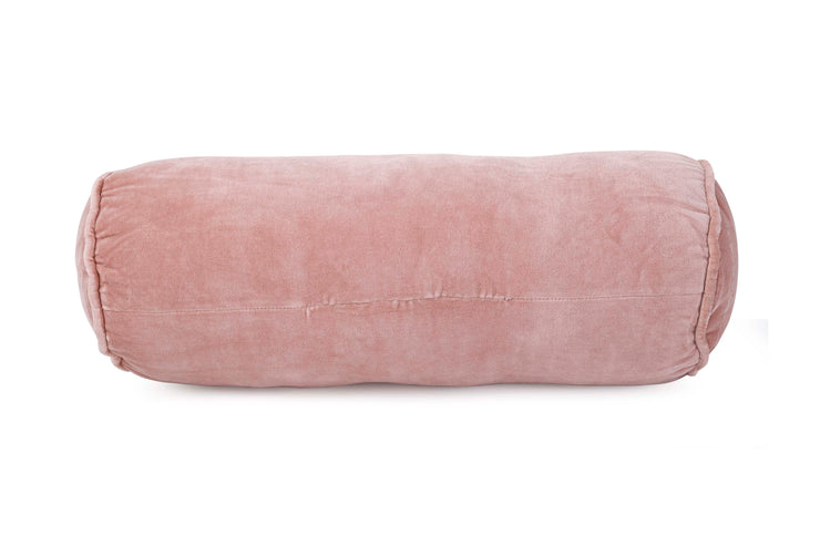 Velvet  Handmade bolster Pillow Pink - 14 x7 Inches