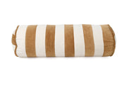 Velvet Stripe bolster Pillow, Clay & Offwhite - 14x7 Inches