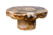 Scallop Resin Cake stand, Brown - 9.5 x 4.5 Inches