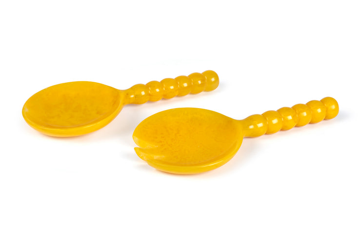 Resin Salad Server- Yellow (Set of 2), 4.10 x 8.75 inches