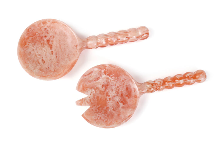 Resin Salad Server-Pink (Set of 2), 4.10 x 8.75 inches