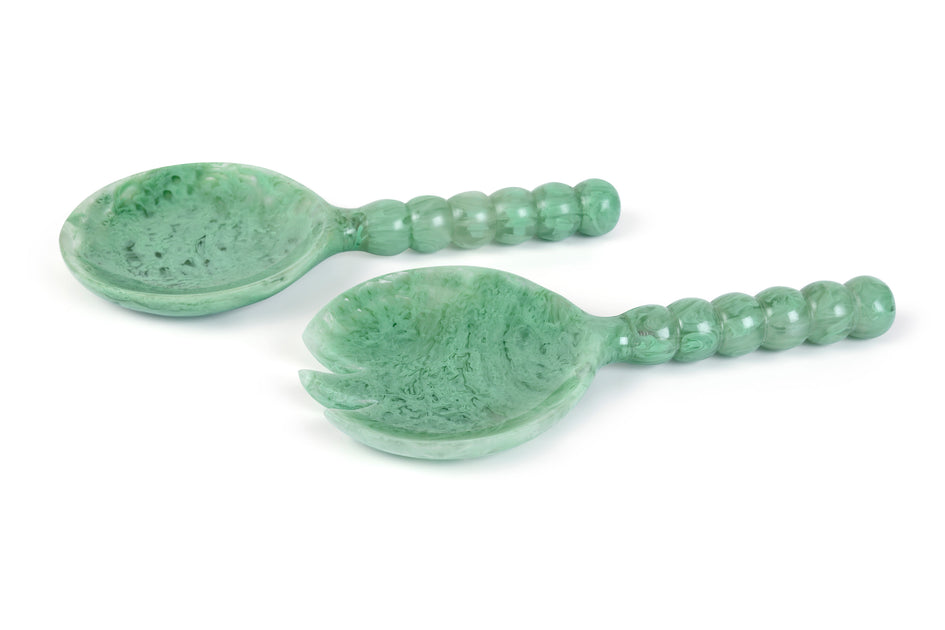 Resin Salad Server-Green (Set of 2), 4.10 x 8.75 inches
