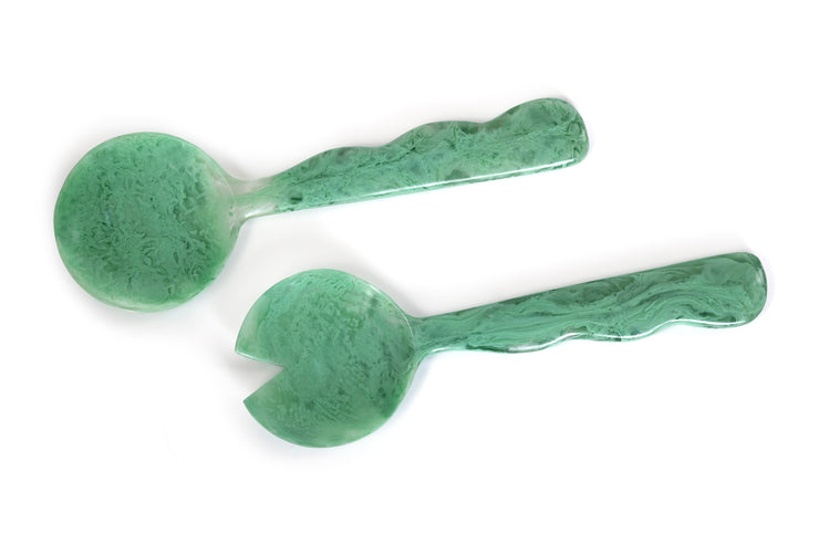 Resin Salad Server-Green (Set of 2), 12.40 x 3.93 Inches