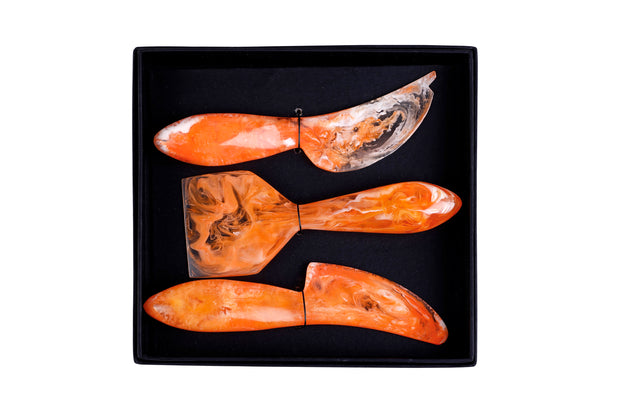 Resin Cheese Knife, Orange (Set of 3)  - 6 Inches