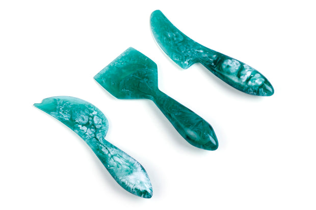 Resin Cheese Knife, Green (Set of 3)- 6 Inches