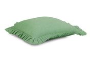 Slate Ruffle Cushion Cover, 16x16 Inches-Green