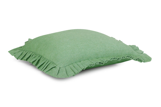 Slate Ruffle Cushion Cover, 16x16 Inches-Green