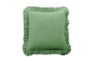 Slate Ruffle Cushion Cover, 16x16 Inches-Green
