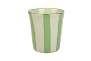 Ceramic Green Stripe Glass- 3 inches