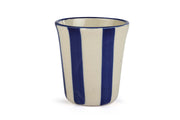 Ceramic Blue Stripe Glass- 3 inches