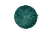 Mini Velvet Round Handmade Pillow, Evergreen- 11 Inch