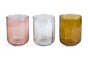 Hammered Water Glass , Pink - 4 X 3 Inches