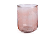 Hammered Water Glass , Pink - 4 X 3 Inches