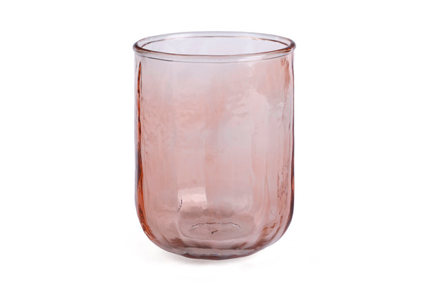 Hammered Water Glass , Pink - 4 X 3 Inches