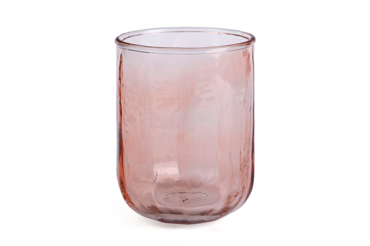 Hammered Water Glass , Pink - 4 X 3 Inches