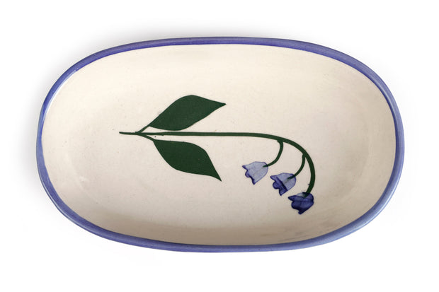 Handmade Ceramic Serving Bowl - Blue Bell , 1.5 x 8 x 4 Inches