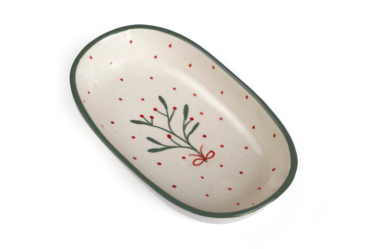 Handmade Ceramic Serving Bowl - Mist , 1.5 x 8 x 4 Inches