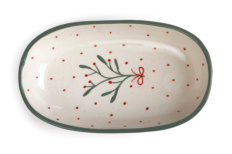 Handmade Ceramic Serving Bowl - Mist , 1.5 x 8 x 4 Inches