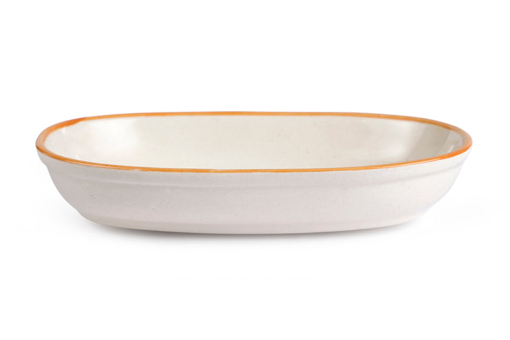 Handmade Ceramic Serving Bowl - Amber , 1.5 x 8 x 4 Inches