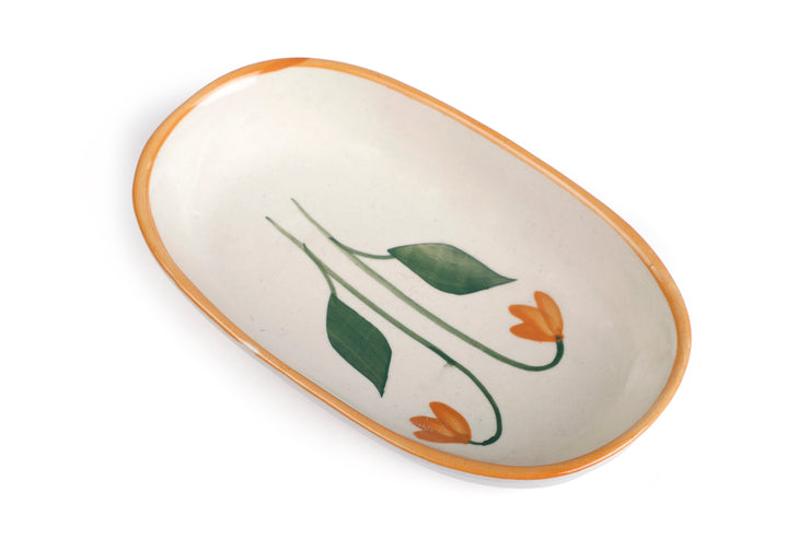 Handmade Ceramic Serving Bowl - Amber , 1.5 x 8 x 4 Inches