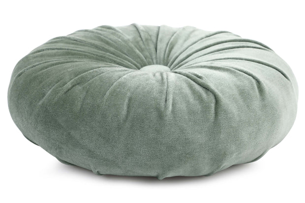 Mini Velvet Round Handmade Pillow - Sage Green - 11 Inch