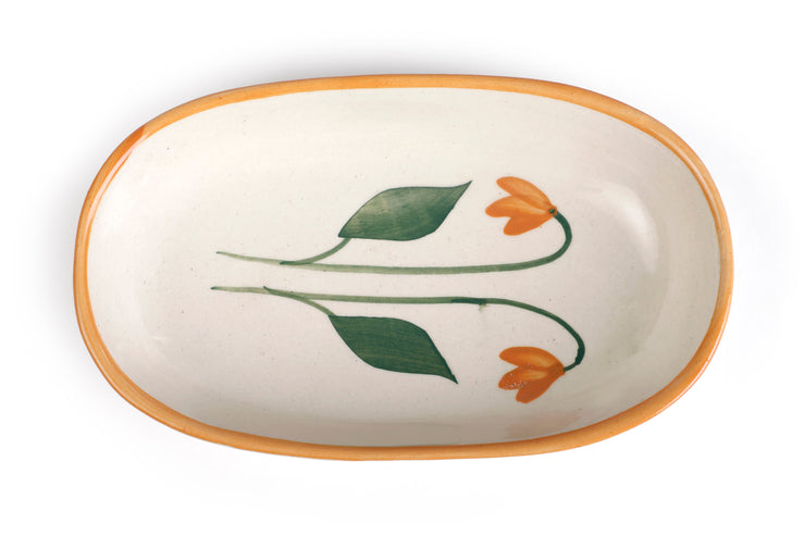 Handmade Ceramic Serving Bowl - Amber , 1.5 x 8 x 4 Inches