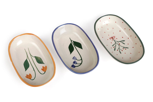 Handmade Ceramic Serving Bowl - Blue Bell , 1.5 x 8 x 4 Inches