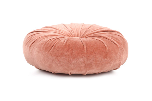Mini Velvet Round Handmade Pillow, Blush pink - 11 Inch