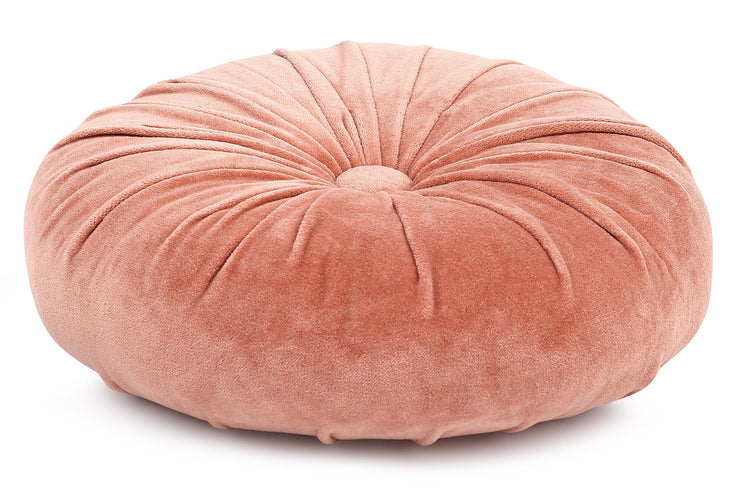 Mini Velvet Round Handmade Pillow, Blush pink - 11 Inch