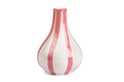 Ceramic Stripe Bud Vase, Pink -  3.5 x 3.5 x 4.75 Inches