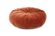 Mini Velvet Round Handmade Pillow, Rust - 11 Inch