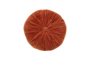 Mini Velvet Round Handmade Pillow, Rust - 11 Inch