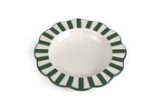 Ceramic stripe Salad Plate,  Olive green - 8.25 x 8.25 x 1.25 Inches