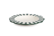 Ceramic stripe Salad Plate,  Olive green - 8.25 x 8.25 x 1.25 Inches