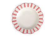 Ceramic Stripe Dinner Plate,  Pink - 10 x 10 x 1.25 Inches
