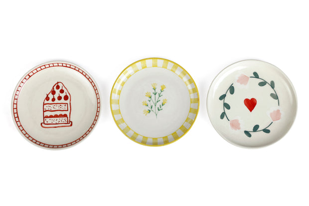 Ceramic Dessert Plates - Amour Petal , 7 Inches