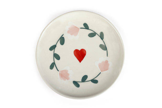 Ceramic Dessert Plates - Amour Petal , 7 Inches