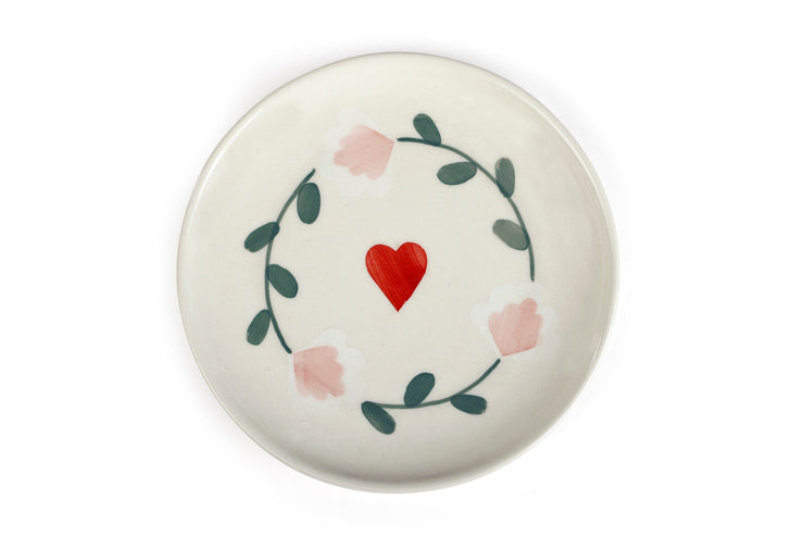 Ceramic Dessert Plates - Amour Petal , 7 Inches