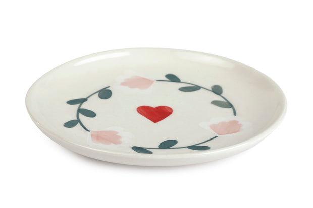 Ceramic Dessert Plates - Amour Petal , 7 Inches