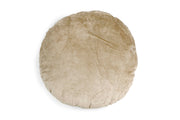 Reversible Velvet Round Pillow, Sage & Biscotti - 16 Inch