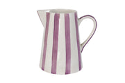 Ceramic Stripe Pitcher, Purple- 8.25 x 8.25 x 8 Inches