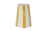 Ceramic Stripe Pitcher, yellow- 8.25 x 8.25 x 8 Inches