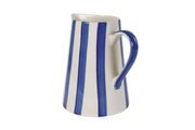 Ceramic Stripe Pitcher, Blue - 8.25 x 8.25 x 8 Inches