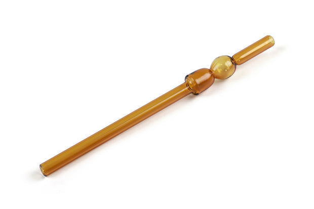 Glass Straw -Amber (Set of 6) 8 x 1 Inches