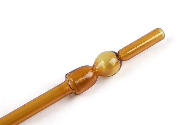 Glass Straw -Amber (Set of 6) 8 x 1 Inches