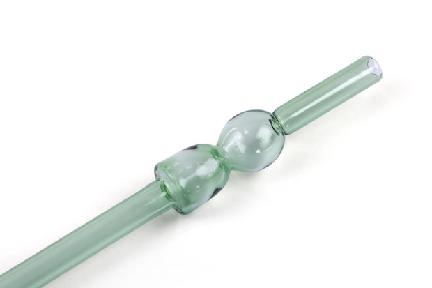 Glass Straw -Green (Set of 6),  8 x 1 Inches