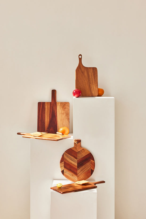 Handmade Acacia Wood Chopping Board - 14X10X0.5 Inch
