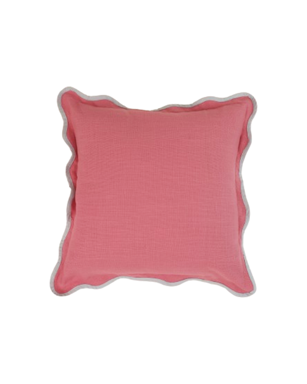 Scallop Accent Cushion 16x16 Inches, Pink